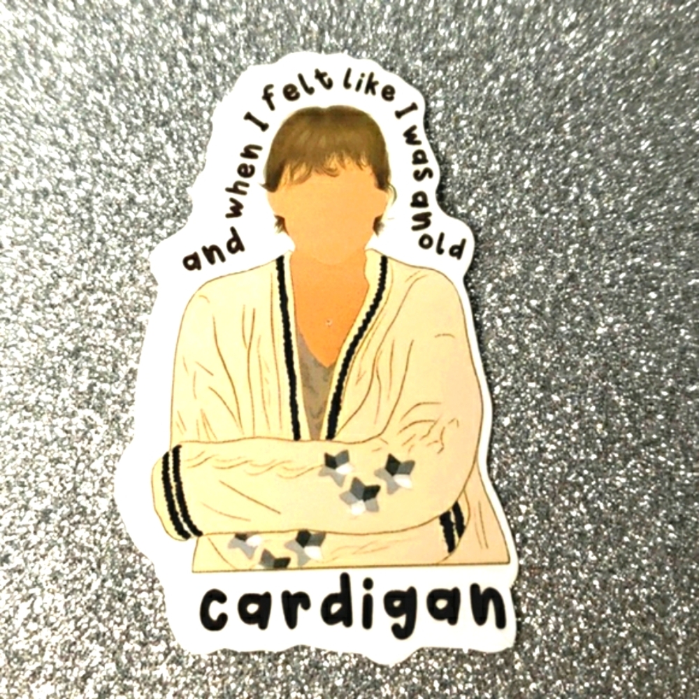 10/$10 Taylor Swift FOLKLORE Waterproof Sticker Cardigan